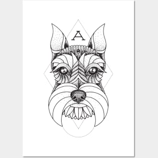 Geometrical Schnauzer Posters and Art